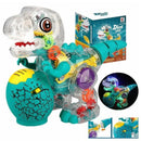 Brinquedo Dinossauro Transparente que Anda