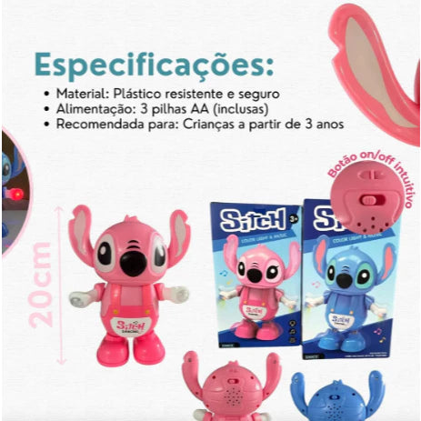 Brinquedo Stitch Dançarino Musical - Show de Luzes e Diversão