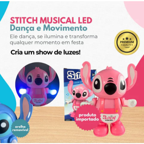 Brinquedo Stitch Dançarino Musical - Show de Luzes e Diversão