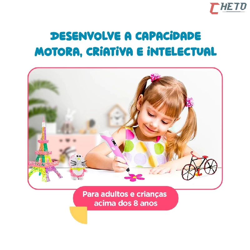 Caneta 3D Criativa - Dê Vida às Ideias do Seu Filho!