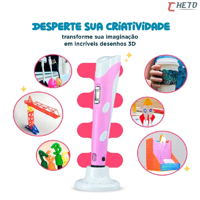 Caneta 3D Criativa - Dê Vida às Ideias do Seu Filho!