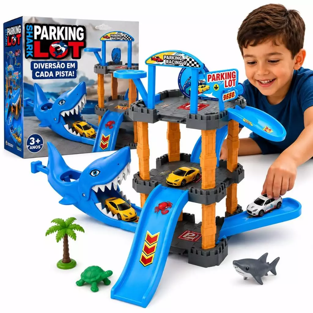 Pista Tubarão SharkMax - Devora Carrinhos e Lança Aventuras!