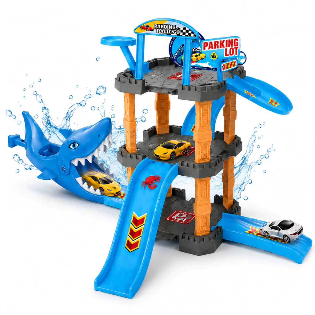 Pista Tubarão SharkMax - Devora Carrinhos e Lança Aventuras!