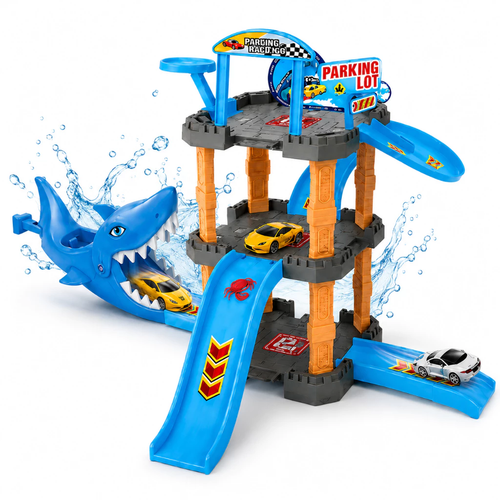 Pista Tubarão SharkMax - Devora Carrinhos e Lança Aventuras!