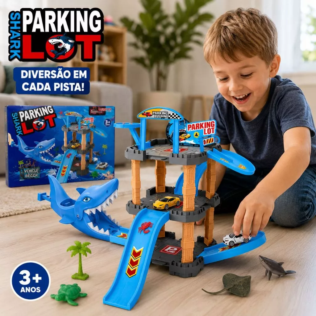 Pista Tubarão SharkMax - Devora Carrinhos e Lança Aventuras!