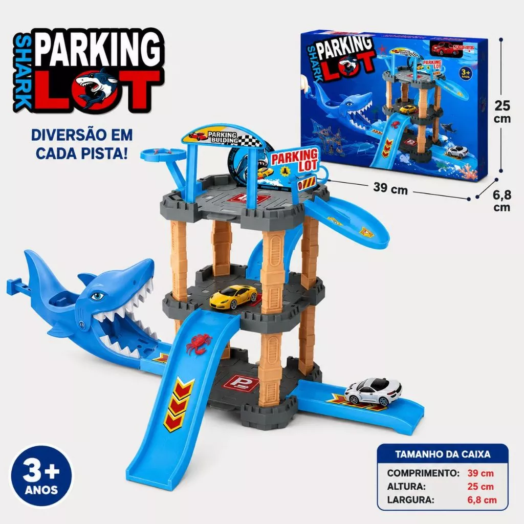 Pista Tubarão SharkMax - Devora Carrinhos e Lança Aventuras!