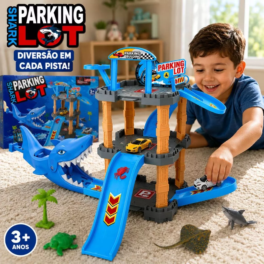 Pista Tubarão SharkMax - Devora Carrinhos e Lança Aventuras!