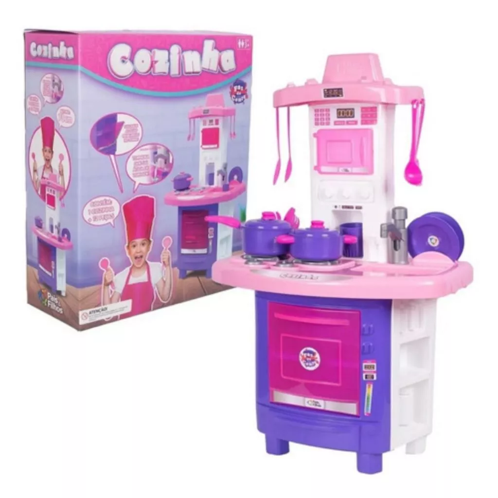 Kit Cozinha Pequena Chef - Fogão, Pia e Utensílios Completos Pra Horas de Diversão!