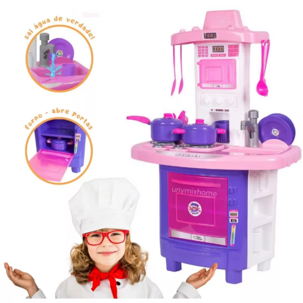 Kit Cozinha Pequena Chef - Fogão, Pia e Utensílios Completos Pra Horas de Diversão!