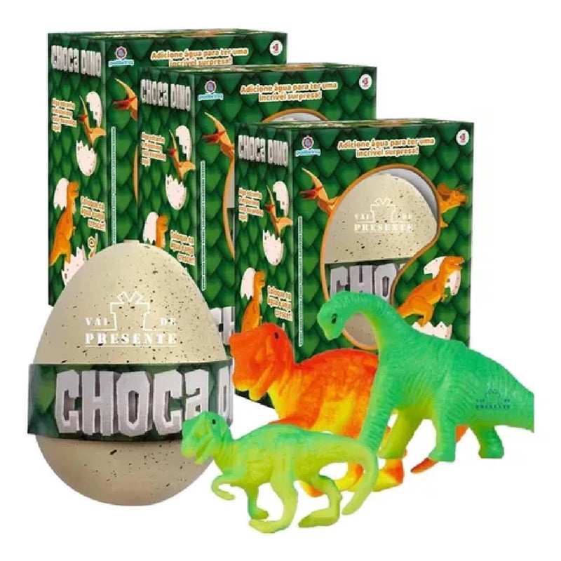 Kit 3 Unidades Ovo De Dinossauro Choca Dino