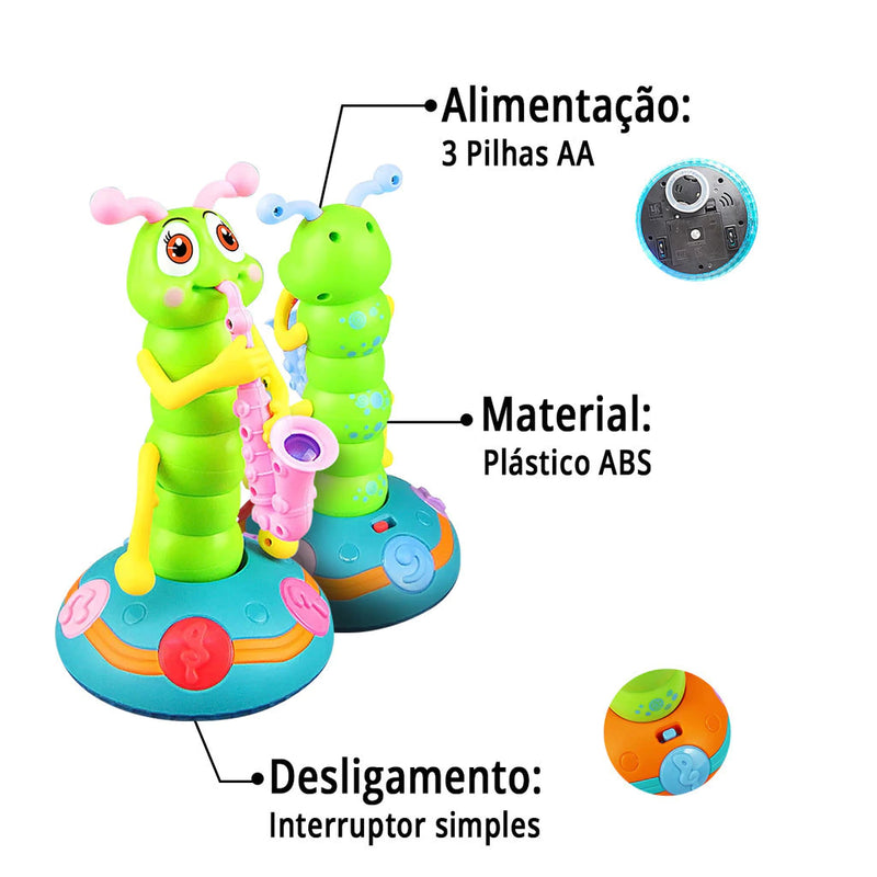 Brinquedo Lagarta Dançante com Saxofone