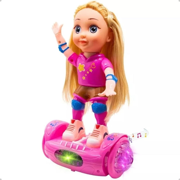 Boneca Skater Mágica™ – Movimento, Luz e Aventura Sobre Rodas